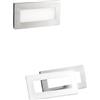 Intec SEGNAPASSI LED A INCASSO BOLT BIANCO E NIKEL 5W 650LM CCT 2800K-6500KIP65 181X47X81MM CON SENSORE MOVIMENTO E CREPUSCOLARE