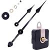 VersaGenius Movimento per orologio da parete grande fai da te, kit di movimento del motore con lancette lunghe grandi, kit di movimento silenzioso al quarzo, coppia elevata (nero 2)