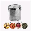 Chyuan Filtro per spezie in acciaio inox 304, filtro da tè, filtro a sfera con catena e gancio, adatto per tutti i tipi di tazze, teiere, teiere (1 pezzo, 10 x 11 cm)