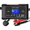 HTRC 25A Carica Batterie per Auto 12V/24V 9 Livelli Intelligente Mantenitore