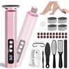 Wolady Pedicure Elettrico Professionale 2 in 1,13000 RPM Potenza Elevata per Rimuovere Calli e Duroni,9 Velocità Regolabili, rimuovi calli piedi elettrico per Donne e Uso Domestico (Rosa)