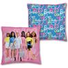 Character World Barbie - Cuscino quadrato con licenza ufficiale, design senza scatola, con cuscino imbottito super morbido reversibile su 2 lati, perfetto per qualsiasi camera da letto dei bambini