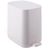 Relaxdays Cestino a Pedale 7L con Chiusura Soft, Secchio Interno Rimovibile, Plastica Opaca, Stretto, Bianco 30x18x28 cm