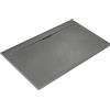 Ideal Standard - Ultra Flat S i.life, Piatto doccia rettangolare 160x100 in resina, Piletta di scarico lato lungo, Finitura opaca effetto pietra, Grigio cemento