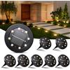 NIBSHOOM 8 Pezzi Luci Solari da Giardino, IP68 Impermeabili Faretti Solari a Led da Esterno, 8 LED Lampade a Lunga Durata, Luci Esterno per Giardino, Terrazze (Bianca Calda)