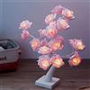 CaCaCook Catena luminosa a LED con rose a forma di fiore, luci da tavolo a forma di rosa, luce per albero di Natale, luce decorativa a batteria, 24 LED