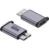 HENGBIRD Adattatore USB C a Micro USB, 2 pezzi USB Type C Femmina a Micro B 10Gbps USB 3.0 Micro B Adattatore Spina Convertitore per Trasferimento dati con Hard Disk SSD, Unità Compatibile con Laptop Tablet