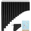 Omabeta Pan Flute, Easily Play a Song Rigorous Testing 16 Pipes Pan Flute More Durable Than Flutes with ABS Material for Music(Black)