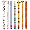 LEGAMI - Set di 7 penne gel cancellabili con inchiostro termosensibile cancellabile, gamma di colori dell'inchiostro e disegni a botte, punta da 0,7 mm, mucca, unicorno, ippopotamo, lama, ape, giraffa
