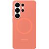 Samsung Silicone Magnet Case cover magnetica colorata in silicone con tecnologia Magnetic Power Profile Galaxy S26 Ultra, Coral Red