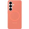 Samsung Silicone Magnet Case cover magnetica colorata in silicone con tecnologia Magnetic Power Profile Galaxy S26, Coral Red