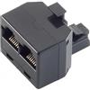 1aTTack.de 1x - Adattatore di accoppiamento RJ45 a 2x RJ45 Contatti placcati in oro Alloggiamento in ABS Non schermato