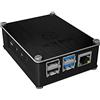 ICY BOX Custodia per Raspberry Pi 4, in alluminio e acrilico intercambiabile, griglia laterale permeabile all'aria, dissipatore di calore