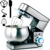 briebe Impastatrice Planetaria Professionale per Pasticceria 1800W MAX, Robot da Cucina Orbitale, Frusta, Gancio Impastatore, Ciotola 5 L, 6 Velocità + Funzione Pulse, Inox KM1114