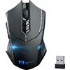 UrChoiceLtd®2017 ET TECH X-08 Nuovo USB 7 Pulsante Di Gioco Mouse Ottico Senza Fili Di Gioco Professionale 800/1200/1600/2000/2400 DPI PC Portatile Regolabile Desktop Notebook - Nero (Black)