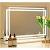 FANTASK Hollywood Specchio da trucco con illuminazione a LED, 3 modalità di colore e funzione dimmer, controllo intelligente touch, specchio cosmetico per tavolo da toeletta, camera da letto, trucco