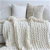 Maetoow Coperta lavorata a maglia grossa, fatta a mano, calda e accogliente, per divano, letto, decorazione per la casa, in morbido pile traspirante, coperte spesse bohémien e filato gigante, 127 x
