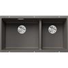 Blanco Lavello due vasche SUBLINE 480/320-U 1527351 finitura grigio vulcano da 85.5x46 cm - Sottotop