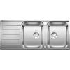 Blanco PRONTA CONSEGNA - Blanco Lavello due vasche con gocciolatoio CLASSIMO 8 S-IF 1525332 in acciaio inox da 116x50 cm - Sopratop/Filotop