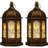 DONGKER Lanterne luminose del Ramadan,2 lampade a sospensione per la casa, decorazione da tavolo per festa del Ramadan
