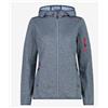 Cmp Woman Jacket Fix Hood Pile Zip Capp Space-Sky Blue Donna