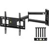 FORGING MOUNT Supporto a Parete per TV con Braccio Articolato Extra Lungo 840mm per Schermi TV Piatti/Curvi da 26-65 Pollici, Inclinabile, Rotabile, Max VESA 400x400mm, Portata 45KG