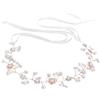 Yolev Coroncina Fascia Sposa di Perle Copricapo da Ragazza di Fiori Copricapo Accessori Capelli da Sposa Strass Fiore Bianco Capelli Vite Hairband Ladies Damigelle d'Onore Coroncine Fiori Bambina