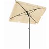 Outsunny Ombrellone da Giardino Rettangolare e Regolabile con Palo in Alluminio, 2x1.3x2.5 m, Beige