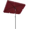 Outsunny Ombrellone da Giardino Rettangolare e Regolabile con Palo in Alluminio, 2x1.3x2.5 m, Rosso Vino