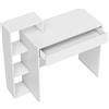 HOMCOM Scrivania PC Moderna con 3 Ripiani Aperti e Cassetto, in Legno Bianco, 100x40x90 cm | Aosom Italy