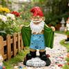 Tirifer Gnomo da giardino di grandi dimensioni, 21 cm, in poliresina, scultura per esterni, statuetta da giardino, decorazione artistica da giardino, per prato, cortile, balcone, portico, patio
