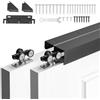 VEVOR Kit Binario per Porta Scorrevole Ferramenta per Guida Doppia Lunghezza 1829 mm, Set di Ferramenta per Porta a Scomparsa Lega di Alluminio Carico Singolo max. 68 kg Camera da Letto Bagno