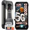 Blackview Xplore 2 Rugged Smartphone 5G, 20000mAh Batteria Telefono Indistruttibile, 6.73''FHD, 120Hz, MTK 8300, 3.2K AMOLED, 50MP+20MP, 48GB+1TB Cellulare Robusto, Dual SIM/OTG/WIFI 6/IP68