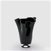 EDG Enzo De Gasperi Vaso Drappo Nida H 22 Cm D 17 Cm Vetro Nero