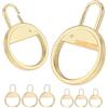 nkomax Chiusura lampo dorata di ricambio in metallo con cerniera maniglia ripara fissatore cerniera linguetta riparazione per scarpe borsa giacca(foro piccolo, 2 misure)