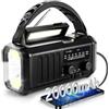 Winnes Radio AM/FM/WB Portatile Emergenza Solare,Winnes Radiolina a Manovella Dinamo con Batteria da 20000 mAh per Ricarica Telefono di Emergenza Outdoor Allarme SOS e Torci,LED Lampada da lettur - (Nero)