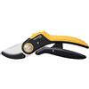 Fiskars Forbici da potatura a incudine, Plus PowerLever, P741, Cesoie per legno secco e duro, Rivestimento antiaderente, Lame in acciaio inox, Lunghezza: 22,1 cm, Nero/Arancione, 1057171