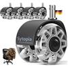 Sytopia Set di 5 Sedie da Ufficio Con Ruote 11 x 22 mm - Grandi Ruote in Gomma p