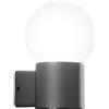 Intec APPLIQUE SKITTLE ANTRACITE 1 LUCE ATTACCO E27 IP54 15X28X22,7CM DIFFUSORE SFERA BIANCO