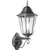 Intec APPLIQUE UP FIRENZE NERA E SILVER 1 LUCE ATTACCO E27 IP44 20,5X28,5X51,8CM IN METALLO E VETRO