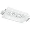 Intec FARETTO DA INCASSO IN GESSO VERNICIABILE MORGANA ORIENTABILE BIANCO QUADRATO 2 LUCI ATTACCO GU10 25,5X15,5X5,5CM