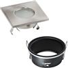 Intec FARETTO VIPER NIKEL QUADRATO IP65 8,2X8,2X5,6CM IN METALLO E VETRO PER PORTALAMPADA ATTACCO GU10 NON INCLUSA