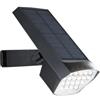 Intec FARO SOLARE LED IRIS NERO 1,8W 200LM 2700-6500K 17,9X10X15 CM SENSORE CREPUSCOLARE E PANNELLO SOLARE