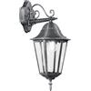Intec APPLIQUE DOWN FIRENZE NERA E SILVER 1 LUCE ATTACCO E27 IP44 20,5X28,5X51,8CM IN METALLO E VETRO