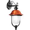 Intec APPLIQUE DOWN VENEZIA NERA E RAME 1 LUCE ATTACCO E27 IP44 25X29X52,5CM