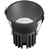 Intec INCASSO LED QUARK NERO TONDO COB 18W 2000LM CCT 3000K / 4000K / 6500K 10X9,5CM