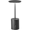 Intec LAMPADA DA TAVOLO RICARICABILE LED LIBERTY NERA 2W 300LM 3000K DIMMERABILE IP44 10X22CM