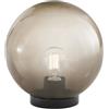 Intec LUMETTO POLLY SFERA GRIGIO MONTATURA NERA 1 LUCE ATTACCO E27 IP44 20x21CM