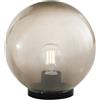 Intec LUMETTO POLLY SFERA GRIGIO MONTATURA NERA 1 LUCE ATTACCO E27 IP44 25X26CM