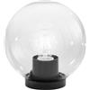 Intec LUMETTO POLLY SFERA TRASPARENTE MONTATURA NERA 1 LUCE ATTACCO E27 IP44 20x21CM
